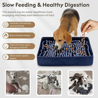 Snuffle Mat for Dogs, Dog Puzzle Mat, Interactive Dog Toys for Enrichment,Sniff Mats with Non-Slip Backing,Suitable for Breeds and Sizes of Dogs (Navy, 17" X 15")