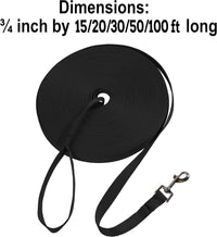 Hi Kiss Dog/Puppy Obedience Recall Training Agility Lead - 50 Feet / Black - image 2