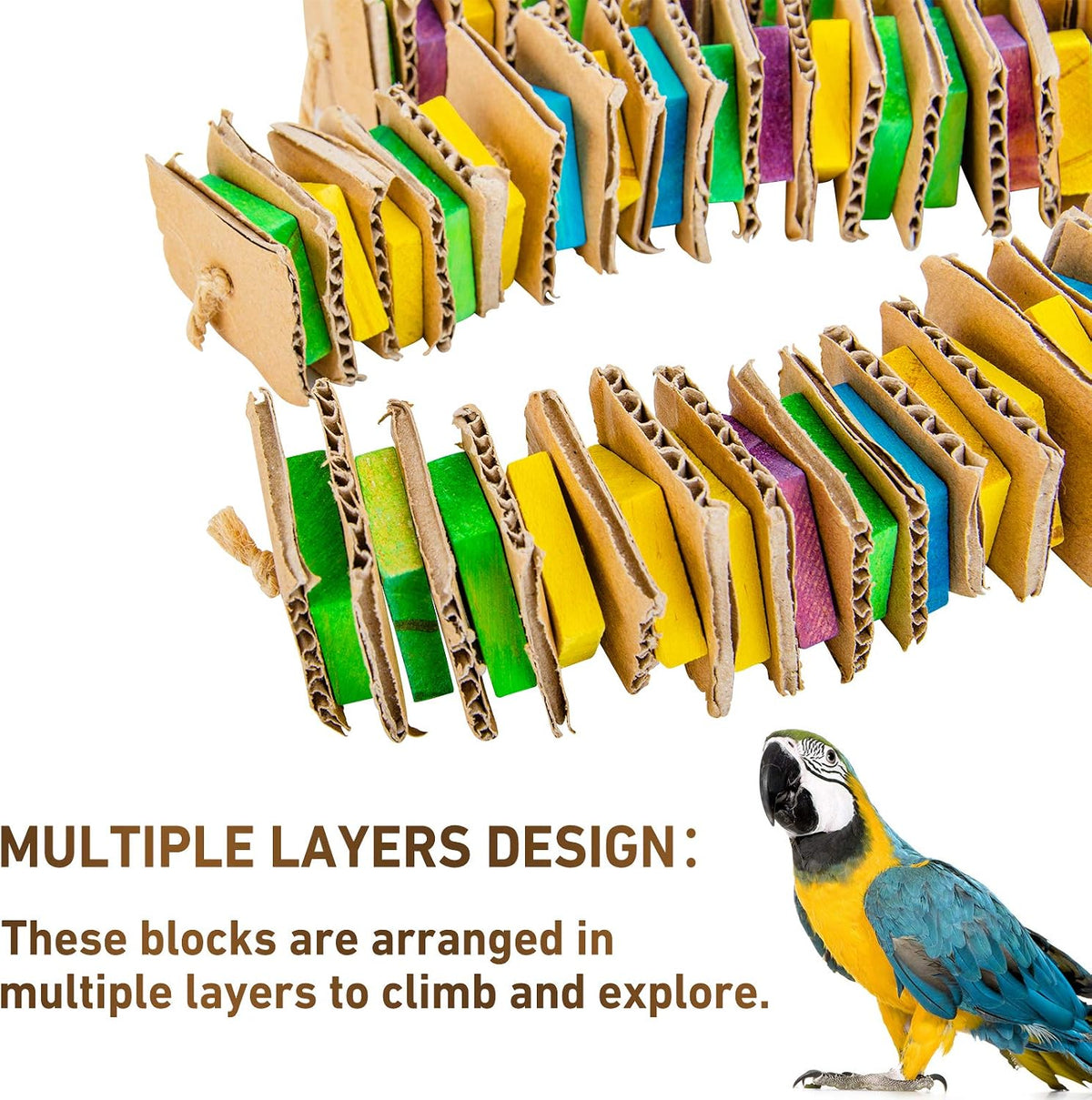 MYFAMIREA Parrot Toys for Medium Birds - Colourful - image 3
