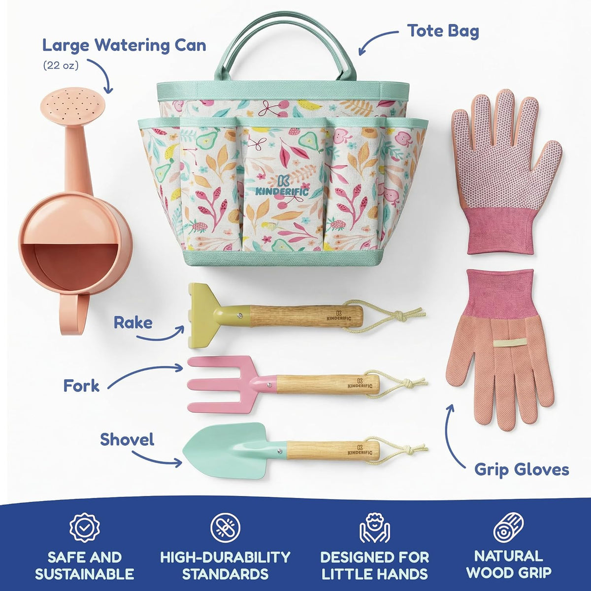 Gardening Set, Tool Kit, for Kids, STEM, Includes Tote Bag - Fruity - image 3