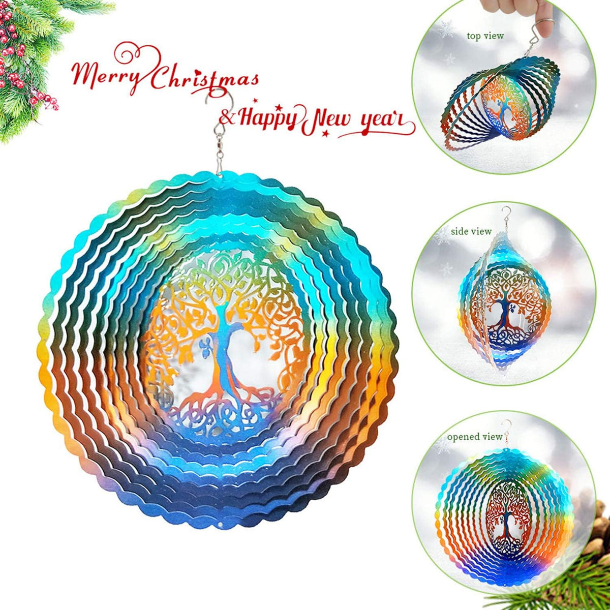 FONMY Wind Spinner Mandala Starry Sky 12 inch 3D Stainless Steel - 12inch / Mdl02 - image 2