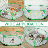Guinea Pig Playpen with Mat Small Animal - Green / Star - image 4