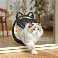 Cat Door for Screen Door, Lockable Magnetic Flap - Small