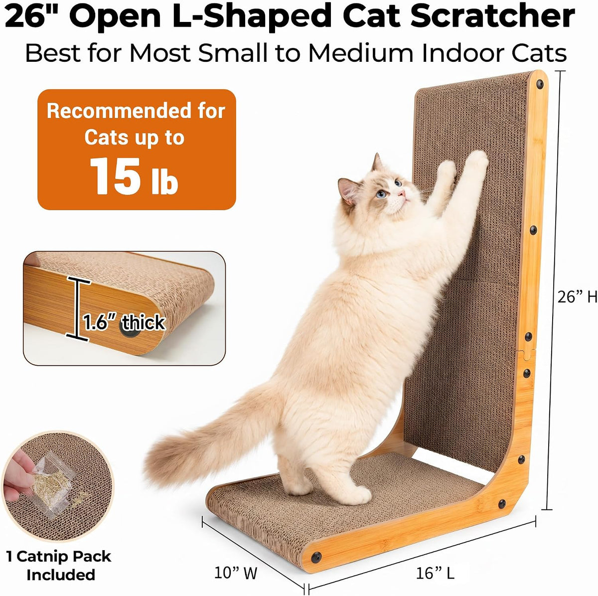 PatiencET Cat Scratch Pad with Box - L shape-1 Pack - image 3