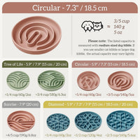 OHMO Slow Feeder Dog Bowl, 5.9" Lick Mat for Dogs, Tree of Life - Camo Green / Infinite-M(7.3“) - image 2