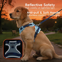 Dog Harness and Leash Set with Collar - Blue / M(Neck:18.1-28.3",Chest:21.3-28.3") - image 3