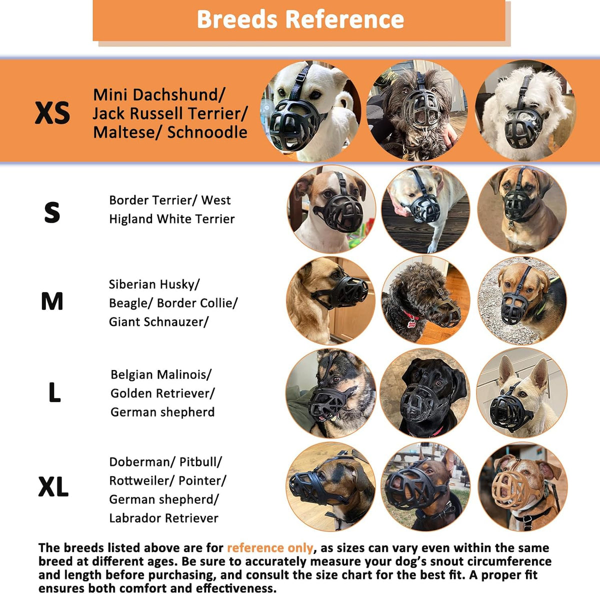 Dog Muzzle, Humane Basket Muzzle for Large Dogs Biting - Brown / XS - image 2