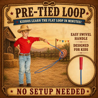 Made in USA, Children’s Cowboy Kiddie Trick Rope Lasso Pre-Tied - Blue - image 3