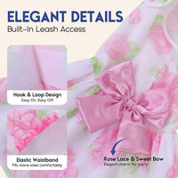 ASENKU Dog Dress Pet Wedding Dress Puppy Birthday Party Outfit - Rose / X-Small - image 2