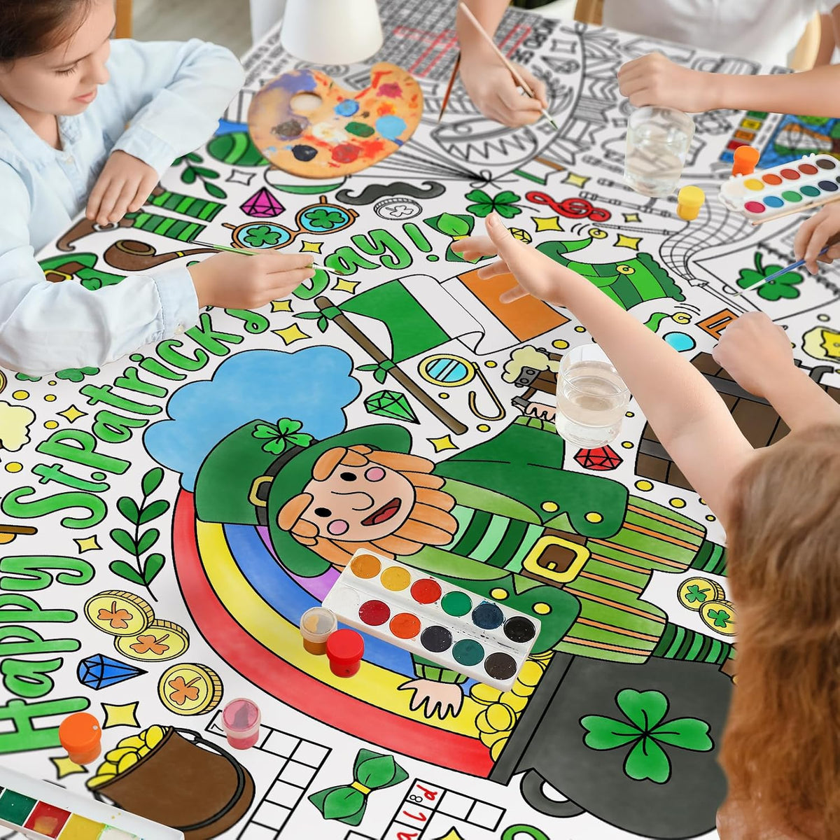 Halloween Activity Poster, Halloween Tablecloth for Kids - St. Patrick's Day - image 4
