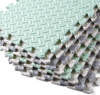16 Tiles Foam Play Mat, Soft & Safe EVA Foam Mats for Floor - White/Gray/Bean Green - image 4