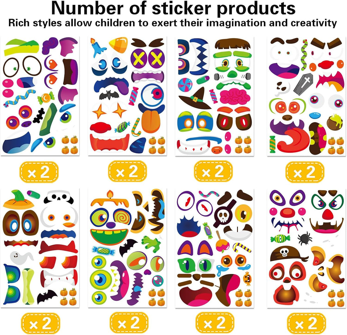 60 Pack Large Pumpkin Stickers - style 4 - image 3