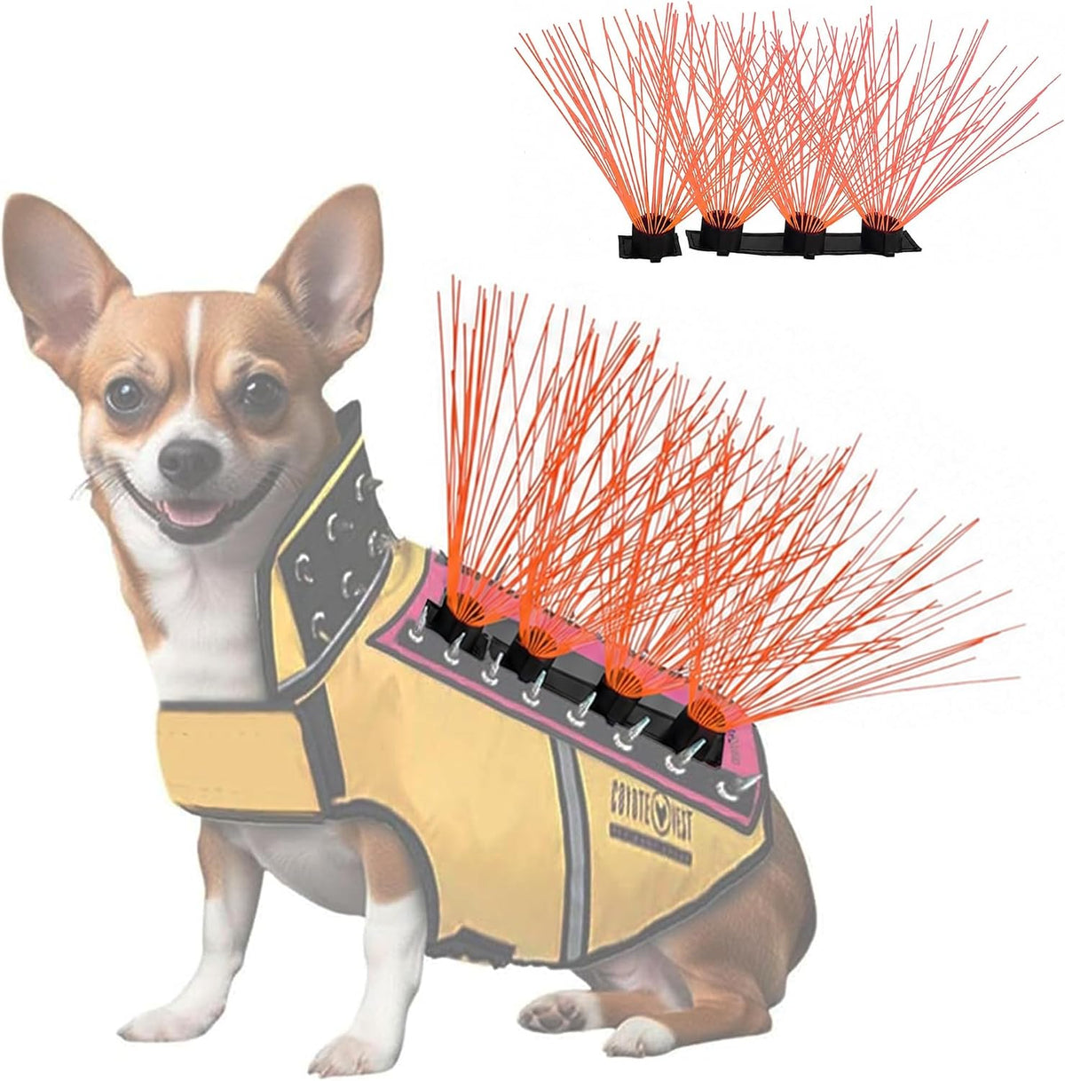 Coyotevest Coyotewhiskers Protective Nylon Dog Harness Bristles - Orange