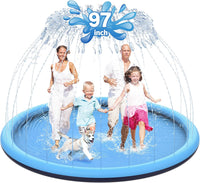 CACSPS non-slip splash pad for kids and dogs spraying water from a garden hose - view 5