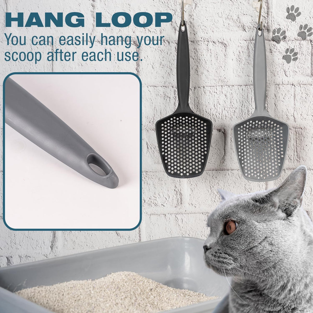 Set of 1 Fine Mesh Cat Litter Scoop with Small Holes - Set of 1 / Black - image 2