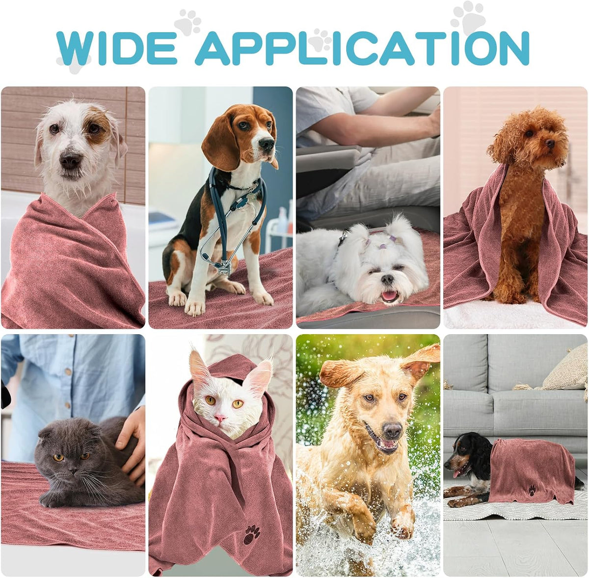 2 Pack Microfiber Dog Towels for Drying Dogs - Brown / 6-Pack - image 4