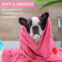 Chumia 8 Pcs 55 x 28 Inches Dog Towels Absorbent Microfiber Bath Drying Towels for Small Medium Large Pets Cat Puppy Shower Cleaning Accessories(Pink)
