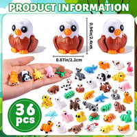 JOICEE 24Pcs 3D Printed Dinosaur Animals Mini Dinosaur Toys – Fun for Kids & Family - Yellow - image 2