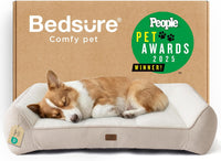Bedsure SupportMax Extra Thick Orthopedic XL Dog Beds Large Sized Dog – Essentials for Dogs - Cream / 35"l X 25"w X 8"th