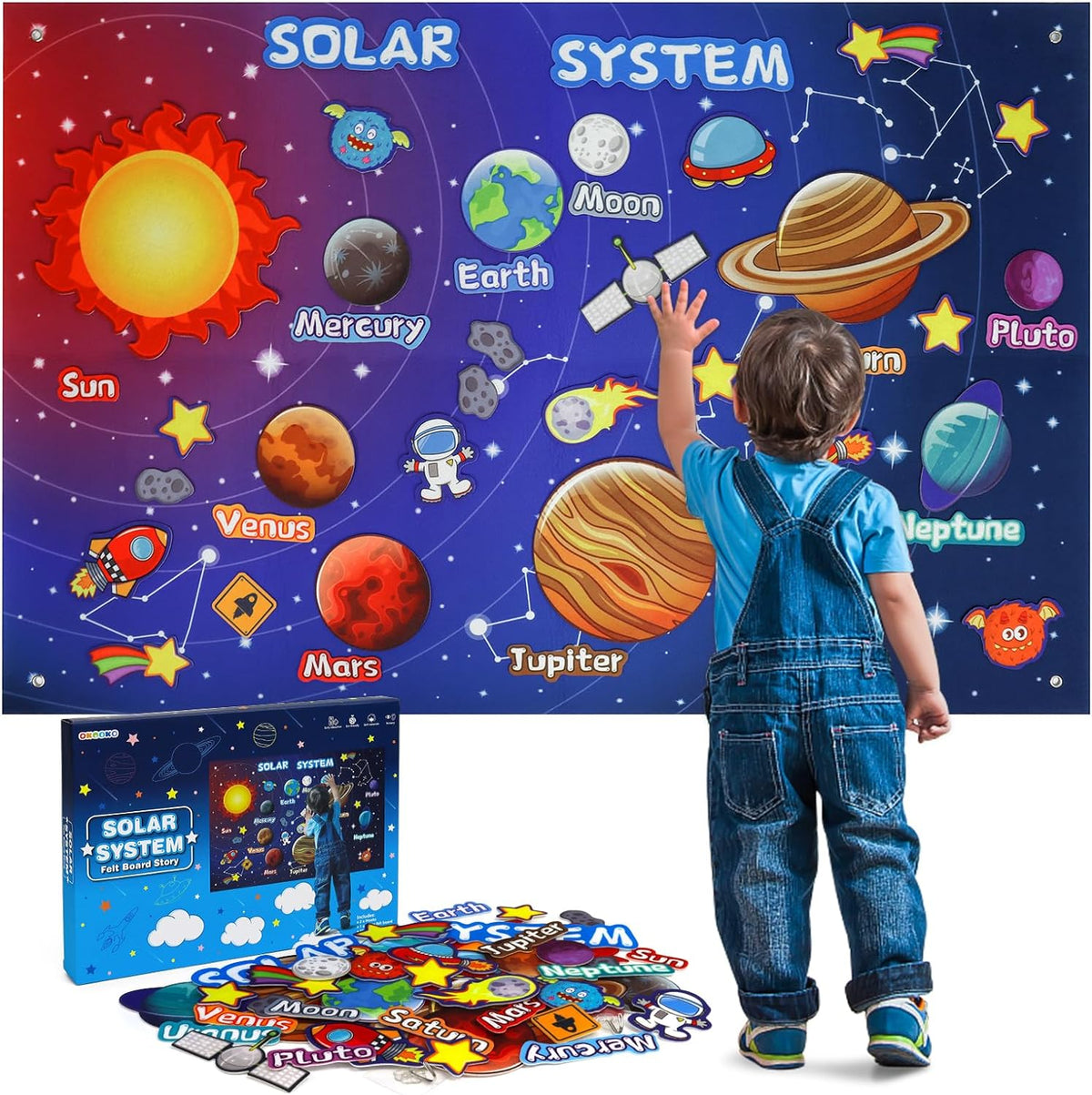 OKOOKO 41Pcs Felt Story Board Set - Blue