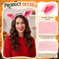 WILLBOND 3-pack plush cow ears headbands with horns for costumes - view 15