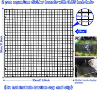 Adjustable Platic Grip Panel Aquarium Fish Tank Divider Filter Bottom - 2pcs 11.8X11.8Inch with 0.35Inch hole / Black - image 2