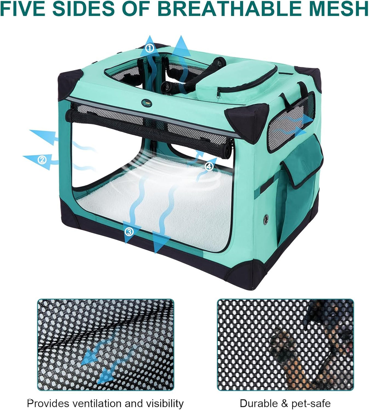 Ownpets Collapsible Dog Crate - Green / 30.0"L x 21.0"W x 21.0"H - image 3