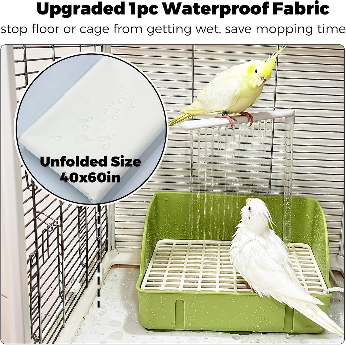 Automatic Parakeet Bird Bath with Pump - Green - image 3