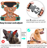 Timos Dog Harness, No Pull Large Sized with 3 Buckles - X-Large / Normal-Flower Orange - image 2