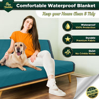 Paw Buddies Waterproof Blanket King Size 80"x90" for Dogs, Pets - Teal - image 4