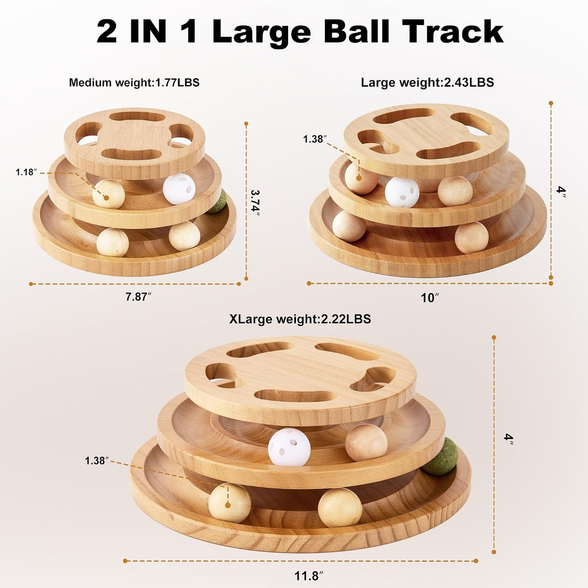Cat Ball Track Toy with Puzzle Top - Medium Size - image 2