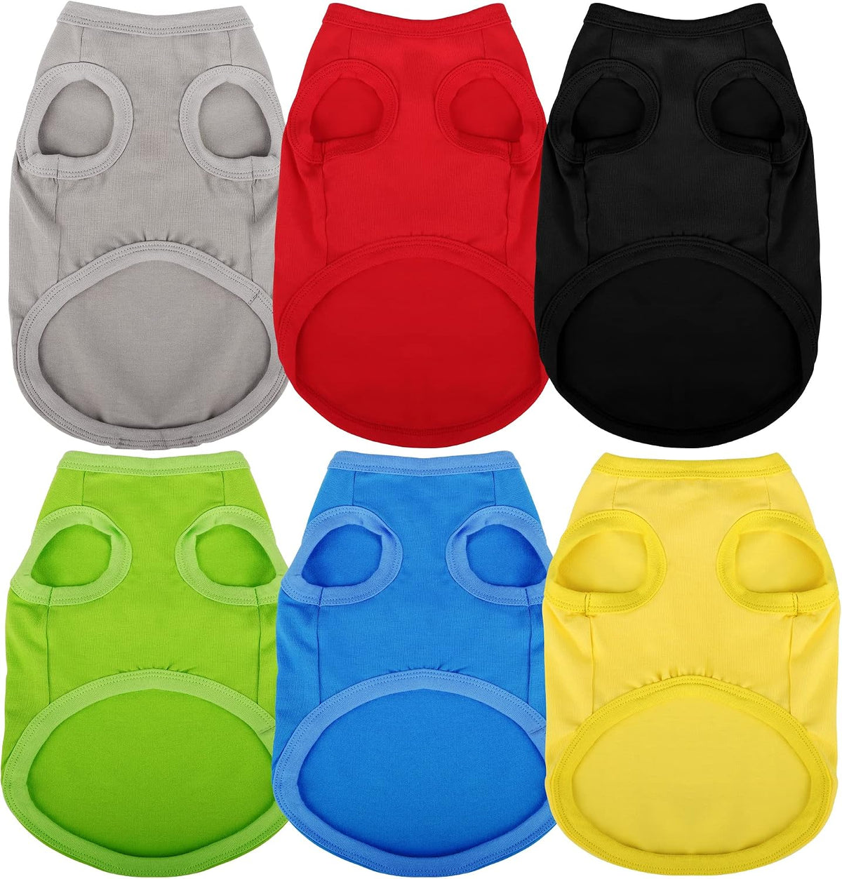 Elevate Your Dog's Fashion Quotient with Colorful and Breathable - XS-(2~4.5lb) | Chest(~13.7") / 6 Pack Plain - image 2