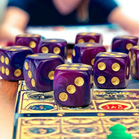 Luck Lab 10 Pack 16mm D6 Acrylic Dice Set - Blue and Purple Swirl With Gold Pips - image 4
