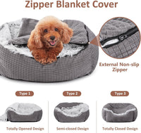 MIXJOY Dog Beds for Small Medium Dogs with Hooded Attached - 35.0"L x 25.0"W x 9.0"Th - image 2