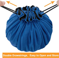 SIQUK Large Dice Bag with Pockets Big Capacity Dice Bag Drawstring - Dark Blue - image 4