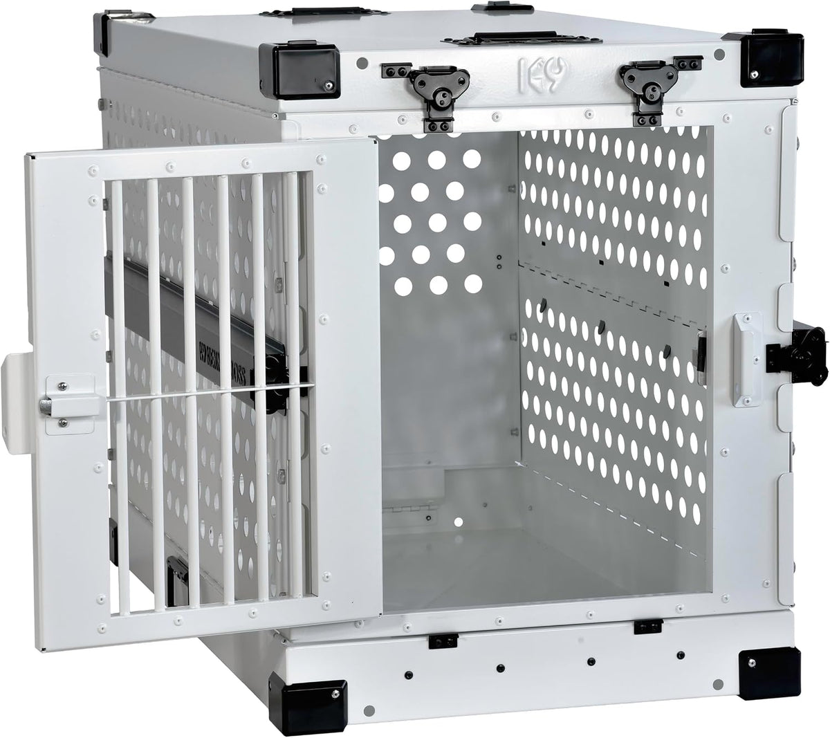 K9 Kennel Boss Aluminum Collapsible Dog Crate - White / 40.6"L x 25.2"W x 28.9"H - image 2