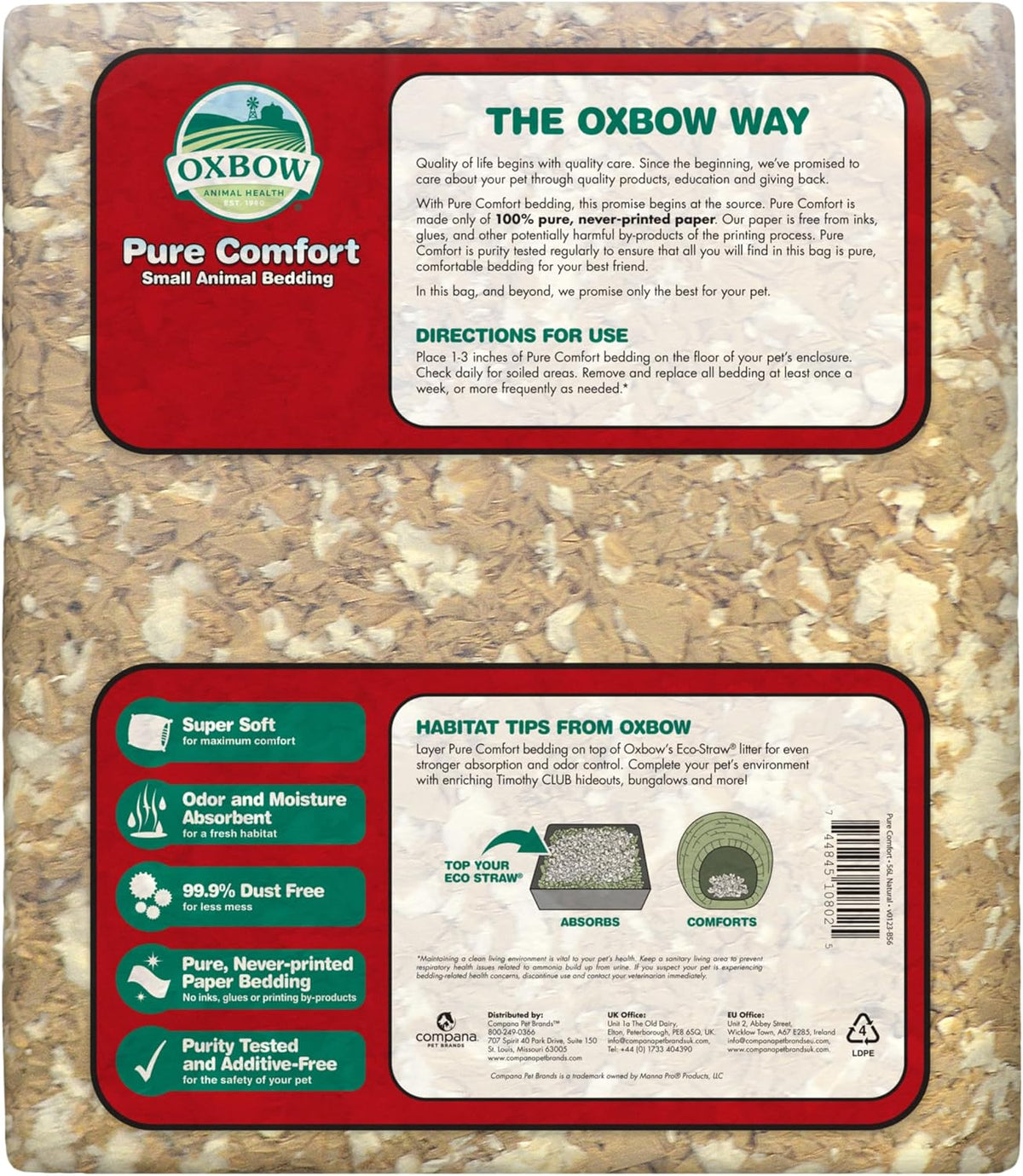 Oxbow Small Animal Bedding, Hamster, Guinea Pig, Rabbit, USA - Blend / 72 Liter - image 2