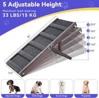 Pawaboo 2026 Upgraded Small Dog Ramp for Couch Foldable - Grey Purple / 80×30cm-for couch - image 2