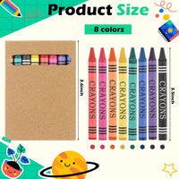 Trandraft bulk crayons in 50 individual mini packs of 8 colors - view 2