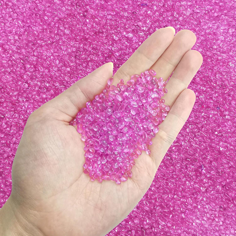 Keedolla Aquarium Glass Pebbles Stones Fish Tank Rocks Gravel - 2 Pound / Pink
