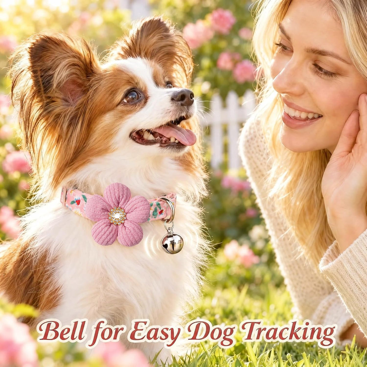 Medium Dog Collar with Flower - Pink / Small: for Small Dog - image 4