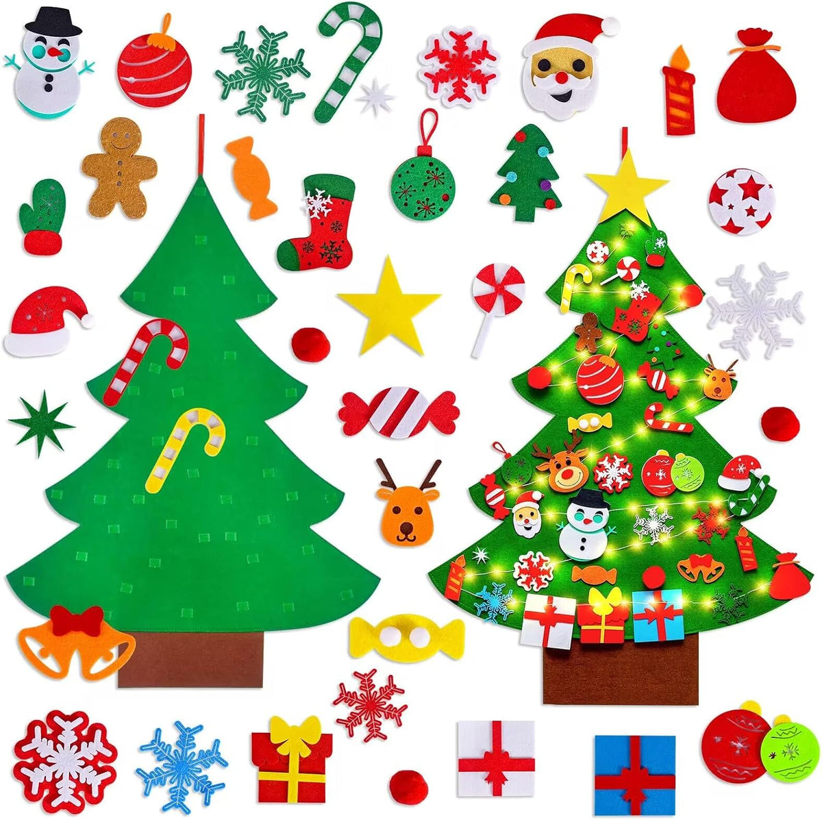 Max Fun DIY felt Christmas tree for toddlers with 40 felt ornaments and tic-tac-toe game - view 2