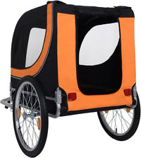 Blue-Grey Large Folding Bike Trailer for Dogs – Heavy-Duty Steel Frame, 66LB Capacity Pet Carrier for All-Terrain Cycling, Jogging & Camping Adventures!