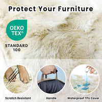 Calming Dog Bed for Couch with Cozy Raised Edge - Tie-Dry Khaki / 35"L x 31"W x 4.5"Th - image 3