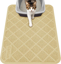 Conlun Cat Litter Mat Litter Trapping Mat - Beige / Small (24" x 17")