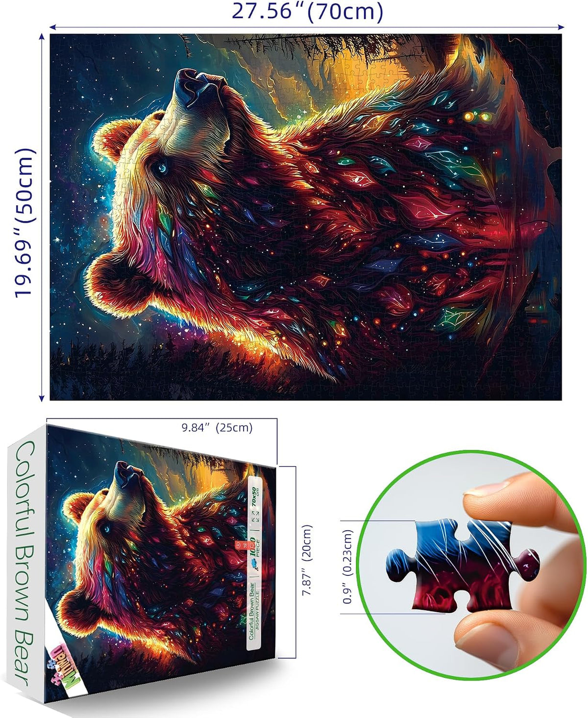 Halloween Puzzle 500 Piece with Lettered for Adults Gift - 1000piece - Brown Bear - 27.5x19.7" / Retired Models - image 2
