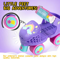 SULIFEEL Kids Adjustable Quad Roller Skates for Girls and Boys – Fun for Kids & Family - Unicorn Purple - image 3