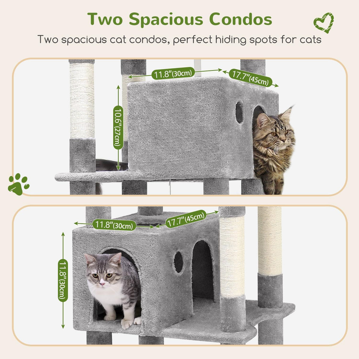 Globlazer Giant Cat Tree for Indoor Large Cats, F83 - 83inch / Ligth Grey - image 3