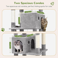 Globlazer Giant Cat Tree, 83 inch Cat Tree for Indoor Cats Large Adult, XXL Cat Tower with 9 Scratching Posts for 20lb+ Heavy Duty Large Adult Cats, F83, Light Grey