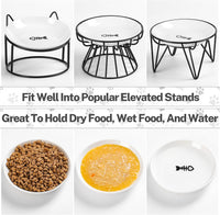 Cat Food Bowl, Whisker Friendly Ceramic Cat Bowls with Nonslip Silicone Bottom, Pack of 3 Quiet - Fishbone & Cat Paw 6 Pack - image 4